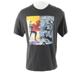 DC Comics Superman Batman Sz XL Black Multi 100% Cotton T Shirt